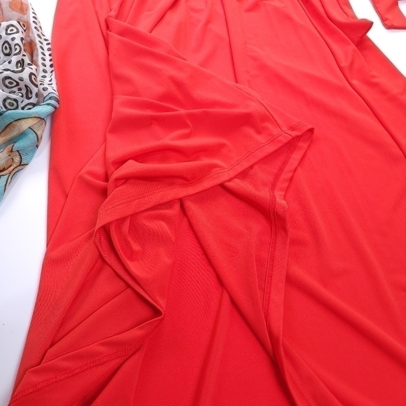 Michael Kors Orange Maxi Dress Sz 6 - Picture 4 of 15